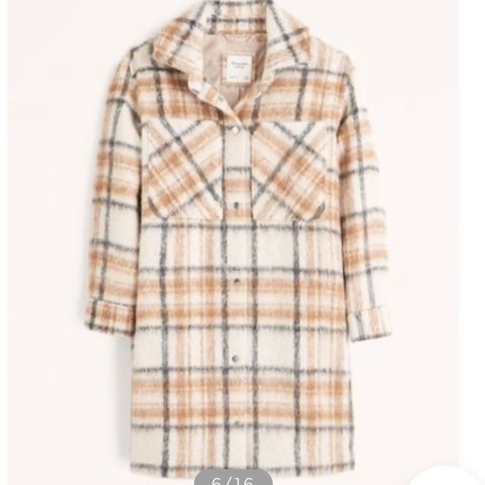 Abercrombie & Fitch | Unisex Street Style Plain Logo Outerwear Plaid Cream/Beige